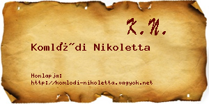 Komlódi Nikoletta névjegykártya