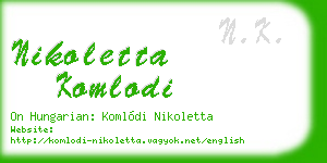 nikoletta komlodi business card